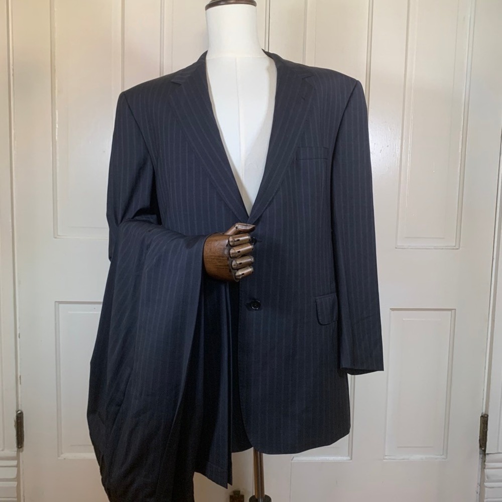 Coppley Suit Mens 46R 35x30 Navy Pinstripe Zegna Wool 2 Piece Canada